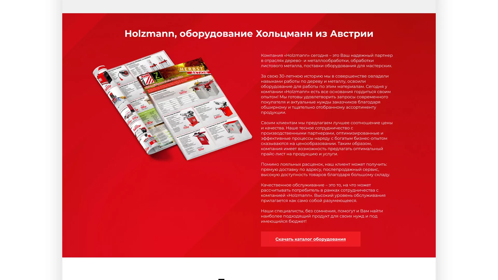 Создание сайта компании «HOLZMANN Maschinen GmbH» в Санкт-Петербурге